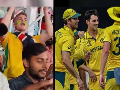  Australia fans chant Ganpati Bappa Morya, Vande Mataram, Jai Mata Di and Bharat Mata Ki Jai during aus vs sl match in icc odi world cup 2023 | वर्ल्ड कपमध्येही 'गणपती बाप्पा मोरया', श्रीलंकेविरूद्धच्या सामन्यात 'ऑस्ट्रेलियन' चाहत्यांचा आव्वाज