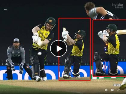 T20 World Cup, AUS vs NZ Live : One of the most bizarre and unfortunate dismissals - hit the bat first, then the pads and bounces to the bat again and hit the stumps, Southee cleans up David Warner for 5 in his first ball, Video  | T20 World Cup, AUS vs NZ Live : बॅट,पॅड, बॅट अन् स्टम्प्स! David Warner विचित्र पद्धतीने बाद झाला, न्यूझीलंडला सहज मिळाली मोठी विकेट, Video