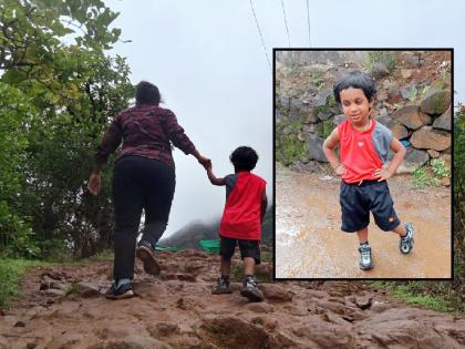 Only three years old Anvi Chetan Ghatge made Kalsubai Shikhar, in three and a half hours | कमालच! अवघ्या तीन वर्षाच्या 'अन्वी'ने सर केलं कळसुबाई शिखर, साडेतीन तासांत आईसह मोहीम फत्ते