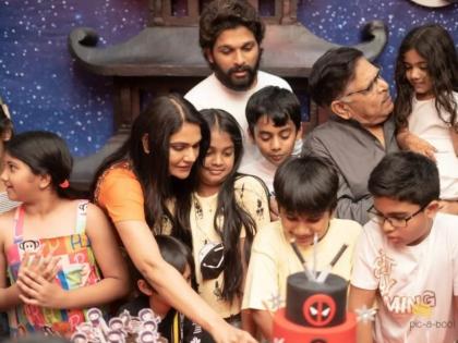 Pushpa star Allu Arjun celebrates Son's ayaan 8th birthday, see Inside Photos of Celebration | पुष्पा स्टार Allu Arjunने थाटात साजरा केला लेकाचा बर्थ डे, पाहा सेलिब्रेशनचे Inside Photos