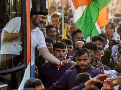 Rahul Gandhi was mobbed in Assam during Congress' Bharat Jodo Nyaya Yatra. | ‘भारत जोडो’त राहुल गांधींना धक्काबुक्की?; आसाम सरकार लोकांना धमकावत असल्याचा आरोप