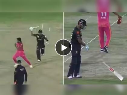 Hasan Ali runs for cover after Babar Azam scares him with bat in hand, throws it later in anger during PSL match, Video  | बाबर आजमने भारताच्या जावयावर उगारली बॅट, त्यानंतर Live Match मध्ये केलं लाजीरवाणं कृत्य, Video 