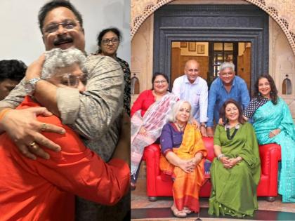 adesh bandekar gives warm hug to kedar shinde after watching baipan bhari deva marathi movie | गृहिणींच्या लाडक्या भावोजींनी केदार शिंदेंना कडकडून मिठी मारली, 'बाईपण भारी देवा'चं कौतुक