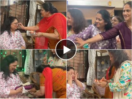 baipan bhari deva sukanya mone friends celebrated movie success actress get emotional | साडीने ओटी भरली, केक कापला अन्...; 'बाईपण'च्या यशानंतर मैत्रिणींच्या कौतुकामुळे सुकन्या मोने भारावल्या