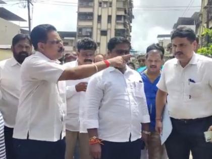 Slow work at Ulhasnagar Bhatia Chowk, MLA Balaji Kinikar held officials on the line | उल्हासनगर भाटिया चौकात संथगतीने काम, आमदार बालाजी किणीकर यांनी अधिकाऱ्यांना धरले धारेवर