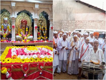 First Universal Sant Sahitya Sammelan Granth Dindi Ceremony Held in sant Balumama admapur kolhapur | पहिले विश्वात्मक संत साहित्य संमेलन: बाळूमामांच्या नगरीत हरीनामाच्या जयघोषात पार पडला ग्रंथदिंडी सोहळा