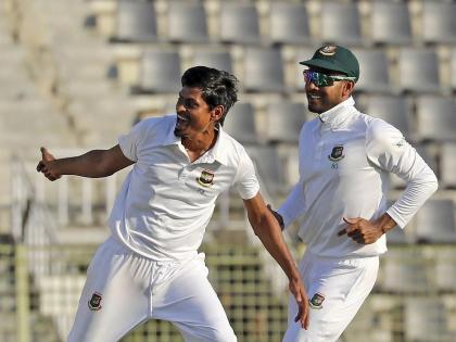 First Test: Bangladesh on the brink of victory, New Zealand batsmen kneel before Taijul's spin | पहिली कसोटी : बांगलादेश विजयाच्या दारात, तैजुलच्या फिरकीपुढे न्यूझीलंडच्या फलंदाजांनी गुडघे टेकले