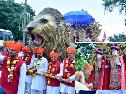 BAPS Grand Procession; Kumbhanagari was filled with the shouts of Swaminarayan, Pranapratistha today in the presence of the CM Eknath shinde | बीएपीएसची भव्य शोभायात्रा; स्वामीनारायणाच्या जयघोषाने दुमदुमली कुंभनगरी, CM शिंदेंच्या उपस्थितीत आज प्राणप्रतिष्ठा