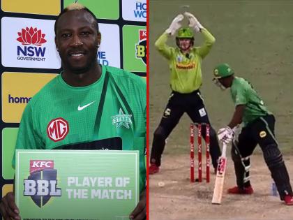 Andre Russell is back in BBL; unbeaten 43 runs from 22 balls including 1 four and 5 sixes, Watch Video | Andre Russell : आंद्रे रसेल BBLमध्ये वादळा सारखा आला, २००च्या स्ट्राईक रेटनं खेळला; नशीबानंही दिली साथ, Video