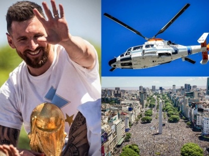 Fifa World Cup 2022 : Chopper rescues Lionel Messi and Argentina World Cup heroes after millions swarm Buenos Aires streets during Trophy Parade, Bus Parade cancelled due to safety concerns, Video  | OMG : लिओनेल मेस्सीसह वर्ल्ड कप विजेत्या खेळाडूंना वाचवण्यासाठी मागवावं लागलं हेलिकॉप्टर, Video