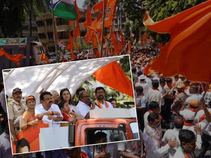 Amol Kirtikar filed his candidature in the presence of Aditya Thackeray | शक्तीप्रदर्शन करत आदित्य ठाकरे यांच्या उपस्थितीत अमोल कीर्तिकरांनी दाखल केला उमेदवारी अर्ज 