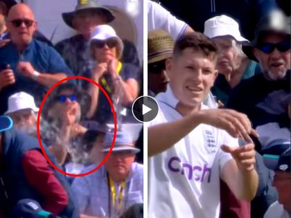 ENG vs NZ 2nd Test Funny Video Watch Cricket ball hit directly into spectator beer glass at Trent Bridge | Video: अरे देवा! फलंदाजाचा सिक्स थेट बिअरच्या ग्लासमध्ये, सगळ्यांना हसू अनावर