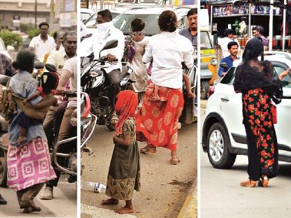 Every square in Aurangabad is 'ruled' by beggars; If you look away, they touches your body | औरंगाबादच्या प्रत्येक चौकावर भिकाऱ्यांचेच ‘राज्य’; नजर वळवली तर येतात अंगचटीला