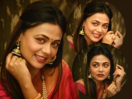 मराठमोळी अभिनेत्री प्रार्थना बेहरे लाल रंगाच्या साडीत दिसते लय भारी!, पहा तिच्या या सोज्वळ अदा