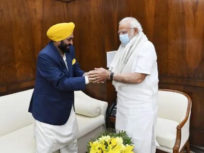 punjab cm bhagwant mann meets pm narendra modi over national security | भगवंत मान यांनी घेतली नरेंद्र मोदींची भेट! वाचा, कोणत्या मुद्द्यांवर झाली चर्चा?