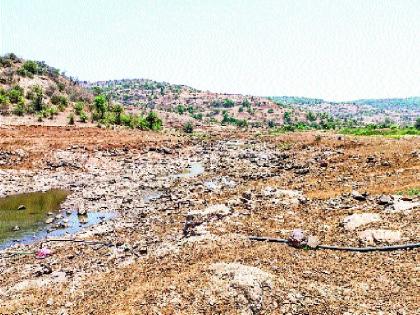 the river Bhima dry | भीमा नदीचे पात्र कोरडे ठणठणीत, अनेक गावांमध्ये पाण्यासाठी पायपीट