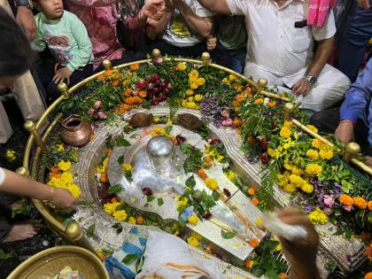 On the occasion of Shravani Monday at Bhimashankar Har Har Mahadev is chanted everywhere | Shravan Somvar: भीमाशंकर येथे श्रावणी सोमवार निमित्त सर्वत्र 'हर हर महादेव' जयघोष