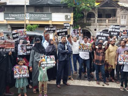 citizens protest in front of municipal headquarters for water problem at maulana azad nagar in bhiwandi  | भिवंडीतील मौलाना आझाद नगर येथे पाणी समस्यासाठी नागरिकांचा मनपा मुख्यालयासमोर आंदोलन 