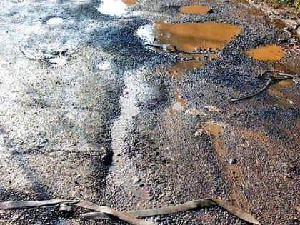 Mud on the road due to leakage in the loaf; Citizens suffer | भोपरमध्ये गळतीमुळे रस्त्यावर चिखल; नागरिक त्रस्त