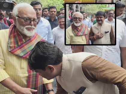 Chhagan appeared in front of Bhujbal and MP Hemant Godse bowed and saluted! | छगन भुजबळ समोर दिसले अन् खासदार हेमंत गोडसे यांनी वाकून नमस्कारच केला!