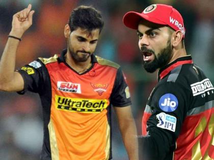 IPL 2018 bhuvneshwar kumar's last over in match against RCB | IPL 2018: भुवनेश्वर कुमारनं 'असं' उधळलं विराट कोहलीचं विजयाचं स्वप्न