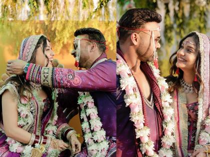 Bigg Boss OTT winner Divya Agarwal marriage with boyfriend apurva padgaonkar photos viral | मराठमोळ्या थाटात बिग बॉस ओटीटी विजेती दिव्या अग्रवाल लग्नबंधनात, कोण आहे नवरा?