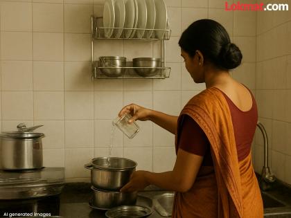 bijnor maid's disgusting act of urinating in a glass and sprinkling it on the dishes was caught on CCTV! | ग्लासमध्ये लघवी करून भांड्यांवर शिंपडायची, १० वर्षं जुन्या मोलकरणीचं घृणास्पद कृत्य सीसीटीव्हीत कैद!