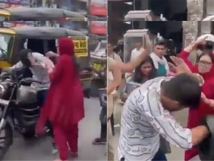 mother scolds son for not driving wearing helmet inspirational video viral on social media | Video - बाईक चालवताना मुलाने केली चूक; आईने रस्त्यातच घडवली अद्दल, मारलं अन् म्हणाली...