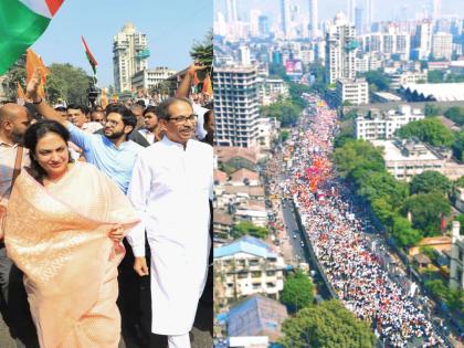 Mavia's Mahamorcha: Uddhav Thackeray family on the road for the first time; Opposition aggressive against the governor | मविआचा महामोर्चा: ठाकरे कुटुंब पहिल्यांदाच रस्त्यावर; राज्यपालांविरोधात विरोधक आक्रमक