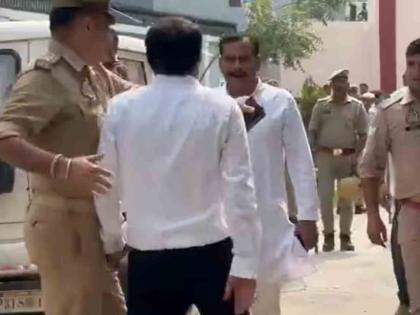 video viral BJP MLA Yogesh Verma was slapped in Uttar Pradesh | कॉलर पकडली अन् थप्पड लगावली, पोलिसांसमोरच भाजपा आमदाराला मारहाण, कारण काय?