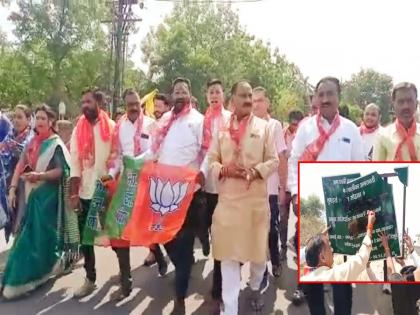 dispute breaks out between MLA Ravi Rana and BJP in Amravati, Rana's name written on the board was blackened and vandalized | आमदार रवी राणा-भाजपमध्ये वाद पेटला; फलकावरील राणांच्या नावाला काळं फासत तोडफोड