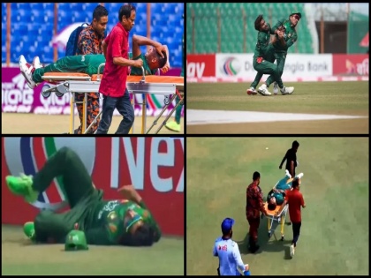 BAN vs SL: ban-vs-sl-3rd-odi-bangladesh-4-players-injured | एकाच सामन्यात बांगलादेशचे चार खेळाडू जखमी, दोघांना स्ट्रेचरवरुन नेले