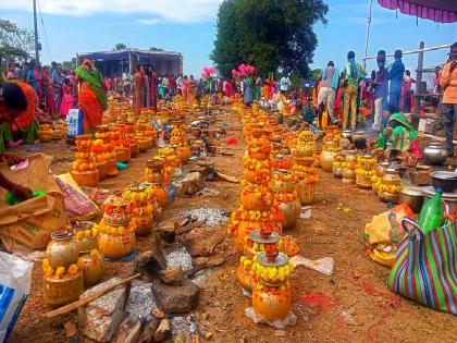 Bonalu festival of 105 years tradition concludes; thousands of devotees from 3 states joined | १०५ वर्षांची परंपरा, बोनालू उत्सवाची सांगता; ३ राज्यातील हजारो भाविकांनी घेतले मल्लिकार्जुनाचे दर्शन