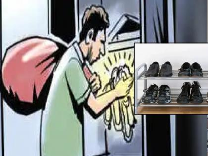 Thief steals jewellery worth Rs 5 lakhs by opening flat with key hidden in shoe in sangli | Sangli: बुटात लपवलेली चावी, फ्लॅट उघडून चोरट्याने मारला ५ लाखांच्या दागिन्यांवर डल्ला Thief steals jewellery worth Rs 5 lakhs by opening flat with key hidden in shoe in sangli | Sangli: बुटात लपवलेली चावी, फ्लॅट उघडून चोरट्याने मारला ५ लाखांच्या दागिन्यांवर डल्ला