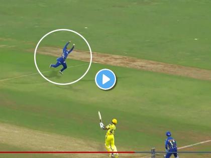 Tilak Verma takes superb catch in air to dismiss dwayne bravo MS dhoni fight back IPL 2022 MI vs CSK | Dwayne Bravo Wicket Tilak Verma Video, IPL 2022 MI vs CSK: ब्राव्होने फुलटॉस चेंडू जोरात हाणला पण तिलक वर्माने हवेत उडी घेत टिपला भन्नाट झेल