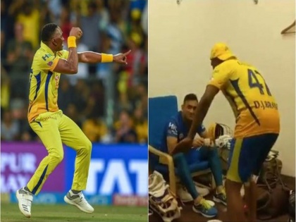 IPL 2018: dwayne bravo pays tribute to ms dhoni in dressing room | IPL 2018: VIDEO- सामना जिंकल्यानंतर धोनीसाठी ब्राव्होचा धमाल डान्स