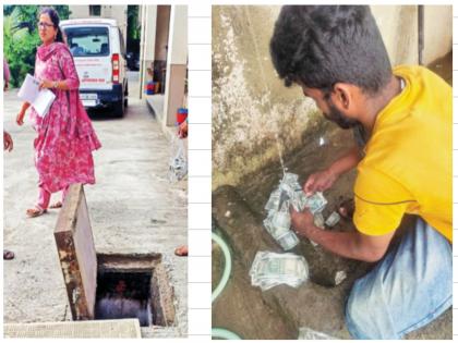 60,000 of bribe thrown in toilet due to fear of action, ACB withdraws money from drainage, case against fire officer | कारवाईच्या भीतीमुळे लाचेचे ६० हजार शौचालयात फेकले, एसीबीने ड्रेनेजमधून काढले पैसे, अग्निशमनच्या अधिकाऱ्याविरुद्ध गुन्हा