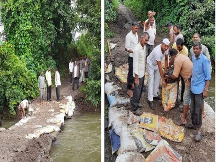 Wealth hidden in labor! The old bridge way was blocked by flood; Farmers built the bridge in a short period of time through hard work | श्रमात दडली दौलत ! पुराने वाट अडवली; शेतकऱ्यांनी श्रमदानातून अल्पावधीतच उभारला पूल