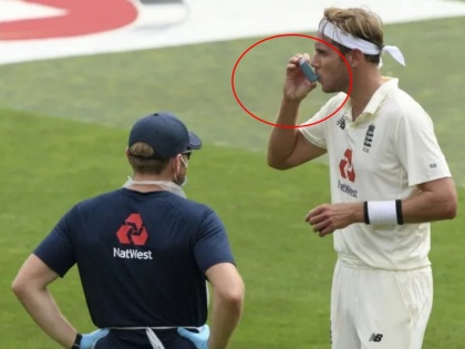 England vs Pakistan 2nd Test : Stuart Broad looked in some sort of discomfort on the opening day of second Test | OMG : पाकिस्तानविरुद्धच्या कसोटीत स्टुअर्ट ब्रॉडला जाणवला श्वसनाचा त्रास अन्....