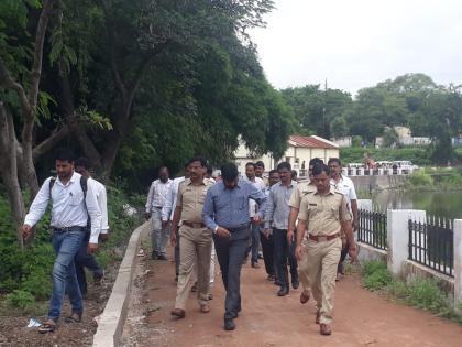 Inspection of the Ganpati immersion procession route | गणपती विसर्जन मिरवणूक मार्गाची प्रशासनाकडून पाहणी