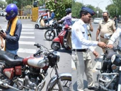 Action on bullet drivers in Nagpur: 106 bullets seized | नागपुरात डोकेदुखी ठरलेल्या बुलेट चालकांवर कारवाई : १०६ बुलेट जप्त