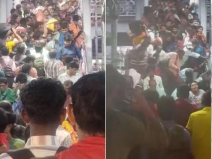 Viral Video: प्लॅटफॉर्मवर एकाच वेळी ३ ट्रेन आल्या अन्...; बर्दवान स्थानकावर चेंगराचेंगरीसदृश स्थिती, ७ जण जखमी
