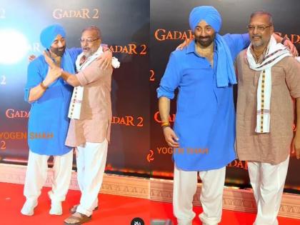 Video: Nana's welcome for the special screening of 'Gadar 2'; Sunny Deol and Nana Patekar's friendship is seen | Video: "गदर २" च्या स्पेशल स्क्रिनींगसाठी नानांचं वेलकम; सनीसोबतची घट्ट मैत्री