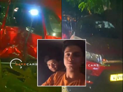 Car accident due to overspeeding while doing Instagram live in car video viral | VIDEO: १६० किमी वेग असताना सुरु केलं इन्स्टाग्राम लाईव्ह; मुंबईला येताना अपघातात कारचा चेंदामेंदा