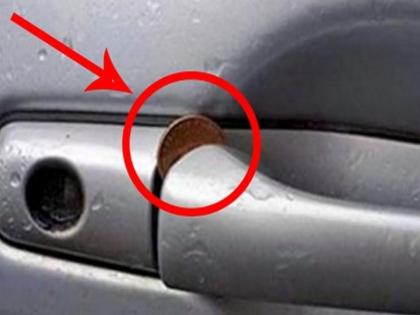 Amazing trick of car theft; If you see this coin on the door, understand... a trap is set | कार चोरी करण्याचा भन्नाट जुगाड; दरवाजावर ही वस्तू दिसली तर समजून जा... सापळा रचलाय