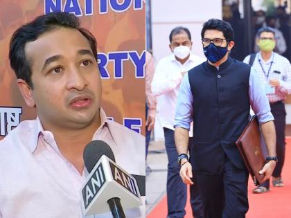 Seeing Aditya Thackeray, MLA Nitesh Rane did meow .. meow ... like cat in vidhan sabha | Video : आदित्य ठाकरेंना पाहताच आमदार नितेश राणेंनी केलं म्याव.. म्याव...