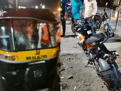 Motorcycle and rickshaw hit, both injured in thane | मोटारसायकल अन् रिक्षाच्या धडक, दोघे जखमी