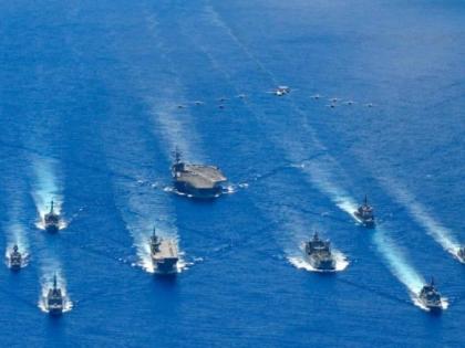 China is besieging the sea with the US, America practice with India and Japan sea | चीनला समुद्रात घेराव घालतेय अमेरिका, भारत अन् जपानसोबत युद्धाभ्यास सुरू