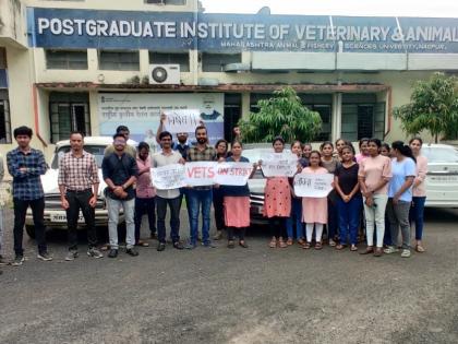 MAFSU students protest against proposed degree course | प्रस्तावित पदविका अभ्यासक्रमाला माफसूच्या विद्यार्थ्यांचा विरोध