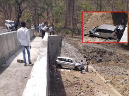 Car crashes off bridge; 5 severe with 6-month-old chimpanzee in vardha in arviee | पुलावरुन कोसळली कार; 6 महिन्याच्या चिमुकल्यासह 5 गंभीर